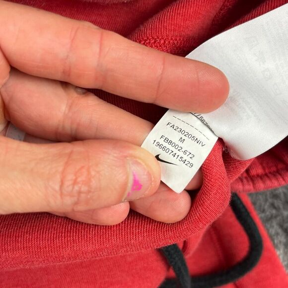 Nike NSW Tech Fleece Joggers Red Black Men's M Sweatpants Tapered Leg - Picture 6 of 11